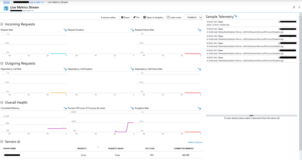 Azure Application Insights Live Metrics Blog Vinicius Deschamps