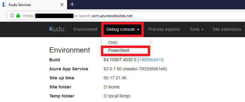 Azure Kudu Debug Console Powershell Blog Vinicius Deschamps