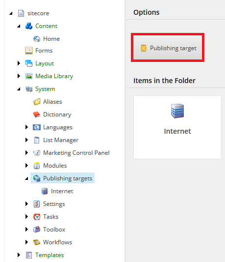 Sitecore Publishing Targets Button Blog Vinicius Deschamps