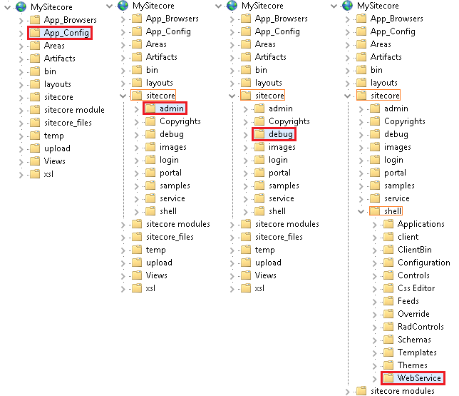 Sitecore folders for security Blog Vinicius Deschamps
