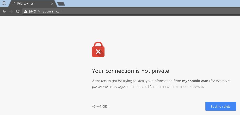 Sitecore Your connection is not private Blog Vinicius Deschamps